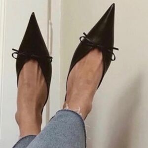 Balenciaga Black Leather Knife Mules